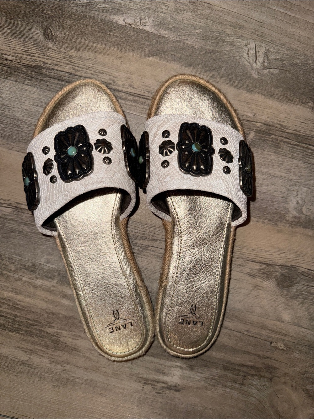 Lane Boots Silver Mesa Slide Pearl White Python / 6.5